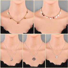 img 1 attached to 24-Piece Thrilez Necklace Set: Simple And Trendy Layered Fashion Jewelry For Women And Teen Girls