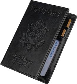 img 4 attached to Passport Vaccine TOOVREN Upgraded Leather Travel Accessories - Passport Covers