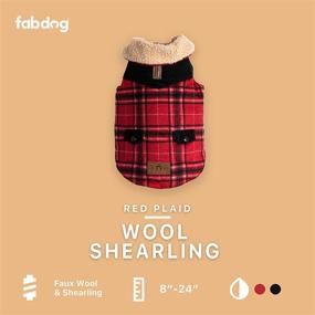 img 3 attached to Fabdog Wool Plaid Shearling Coat Dogs