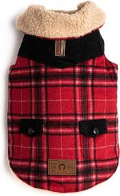 img 4 attached to Fabdog Wool Plaid Shearling Coat Dogs