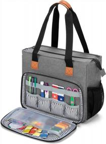 img 3 attached to 👜 Luxja Gray Embroidery Project Carrying Bag, Embroidery Kits Storage Bag (Bag Only)