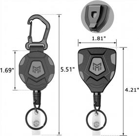 img 2 attached to 2-Pack Of MNGARISTA Heavy Duty Retractable Keychains With 8 Oz Retraction, 31.5" Steel Rope, Belt Clip And Carabiner - Tactical ID Badge Reel And Key Chain Retractor For Everyday Use