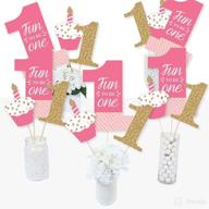 1st birthday girl centerpiece toppers logo