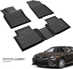 img 4 attached to 🚗 Premium Aosky Camry Floor Liner Mat for 2018-2021 Toyota Camry - All-Weather, Non-Slip Rubber (1st & 2nd Row, Black)