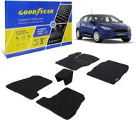 goodyear custom fit car floor liners for ford focus 2012-2018: black/black 4 pc. set, all-weather diamond shape liner for precision interior coverage - gy004336 logo