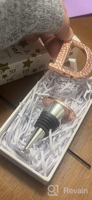 img 1 attached to Personalized Elegance: Miicol Monogram Wine Stopper With Hammered Metal And Rose Gold Plating - Perfect Gift For Wine Lovers, Stunning Addition To Kitchen Decor And Barware review by Peter Mendoza