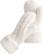 women's winter gloves warm lining wool knit thick mittens cozy comfort logo