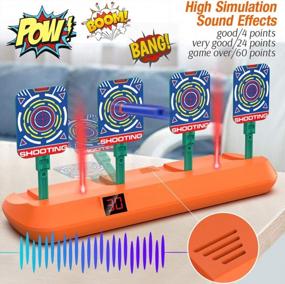 img 3 attached to Electronic Scoring Shooting Target With 2.85 Ft Track, Digital Auto Reset, Special Sound & Light Effects For Nerf Guns - Gifts Toy For 6-10 Year Old Boys And Girls