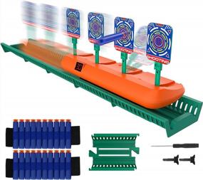 img 4 attached to Electronic Scoring Shooting Target With 2.85 Ft Track, Digital Auto Reset, Special Sound & Light Effects For Nerf Guns - Gifts Toy For 6-10 Year Old Boys And Girls