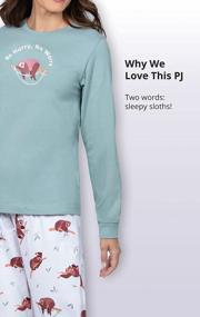 img 2 attached to PajamaGram Ladies Pajamas - Womens Pajamas Set, Graphic Top, 100% Cotton