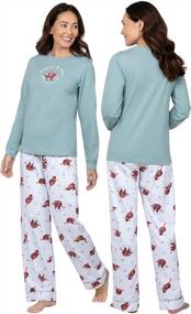 img 3 attached to PajamaGram Ladies Pajamas - Womens Pajamas Set, Graphic Top, 100% Cotton
