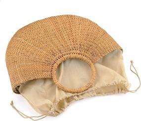 img 2 attached to Rattan Purses Handmade Top Handle Handbags Women's Handbags & Wallets : Top-Handle Bags