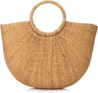 rattan purses handmade top handle handbags women's handbags & wallets : top-handle bags logo