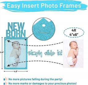 img 2 attached to Blue First Birthday Photo Banner For Boys - PartyHooman Monthly Milestones Garland With Frame, Perfect Decorations For Newborn To 12 Months Celebration, Pre-Strung For Easy Setup