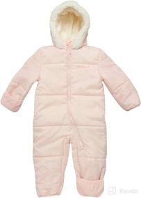 img 4 attached to ❄️ Pink Platinum Winter Snowsuit with Hood for Baby Girls (Newborn & Infant) - One-Piece Puffer for Maximum Comfort