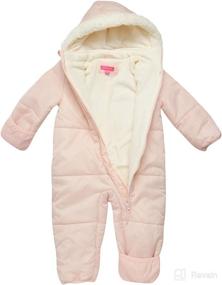 img 3 attached to ❄️ Pink Platinum Winter Snowsuit with Hood for Baby Girls (Newborn & Infant) - One-Piece Puffer for Maximum Comfort