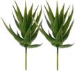 🌵 set of 2 mini textured faux succulent picks, spiky green haworthia cactus, artificial mini aloe, unpotted (green) logo