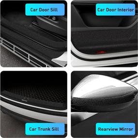 img 1 attached to 16.4FT KFZMAN Anti-Slip Car Door Entry Guard: DIY Adhesive Sill Protector, Paints & Scuffs Preventer, Textured Black (16ft x 7cm)