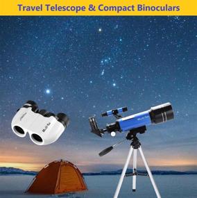 img 3 attached to Комплект телескопа и бинокля для начинающих MaxUSee: телескоп-рефрактор 70 мм с компактным биноклем HD 8X21 для детей, астрономии, наблюдения за птицами и осмотра достопримечательностей.