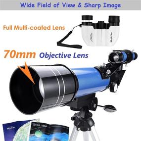 img 1 attached to MaxUSee Beginner Telescope And Binoculars Set: 70Mm Refractor Telescope With 8X21 HD Compact Binoculars For Kids, Astronomy, Bird Watching, And Sightseeing.