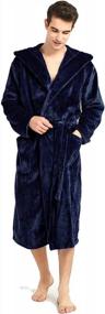 img 3 attached to 🧥 Terry Cloth Hooded Fleece Bathrobe