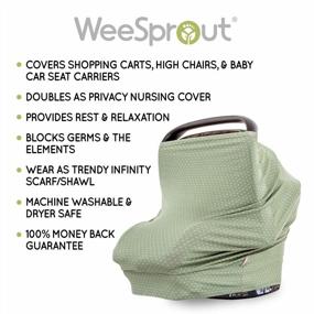 img 3 attached to WeeSprout Car Seat Covers For Babies - Blocks Sunlight, Carseat Canopy Easily Slips On & Off, Fits All Baby Car Seats, Easy To View Baby, 9-In-1 Additional Uses, Ultra-Soft & Breathable Fabric