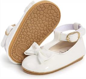img 4 attached to Adorable Anti-Slip Mary Jane Flats For Baby Girls - Perfect For Princesses, Weddings, And Dress-Up