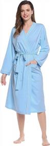 img 3 attached to Stay Comfortable All Day With Women'S Lightweight Cotton Kimono Bathrobe