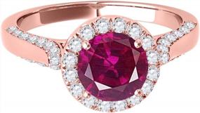 img 3 attached to 1.36 Carat Ruby & Diamond Engagement Ring In 14K Rose Gold | MauliJewels Wedding Jewelry Collection