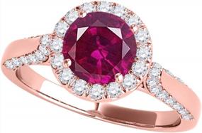 img 4 attached to 1.36 Carat Ruby & Diamond Engagement Ring In 14K Rose Gold | MauliJewels Wedding Jewelry Collection