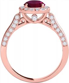 img 1 attached to 1.36 Carat Ruby & Diamond Engagement Ring In 14K Rose Gold | MauliJewels Wedding Jewelry Collection