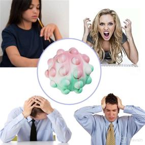 img 2 attached to 🔵 Stress Balls Push Pop Bubble Squeeze Fidget Toy - Decompression Toys for Stress Relief, Ideal for Kids and Adults (Pink + Blue)