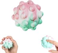 🔵 stress balls push pop bubble squeeze fidget toy - decompression toys for stress relief, ideal for kids and adults (pink + blue) logo
