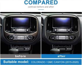img 1 attached to Enhance Your Chevrolet Colorado/GMC Canyon With AIRSPEED'S Stylish Carbon Fiber Navigation Panel Cover & Air Conditioning Frame Sticker, Style A In Sleek Black For Model Years 2015-2020