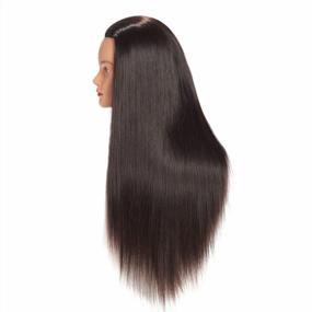 img 2 attached to Get Professional With Hairginkgo Mannequin Head For Hairdresser Training & Practice: 26"-28" Super Long Synthetic Fiber Hair With Clamp & Styling Capabilities