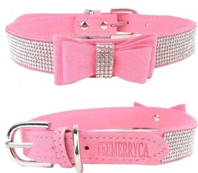 img 3 attached to 🐱 TEEMERRYCA Pink Bling Diamond Pet Collars with Bow - Breakaway Safety Cat Collar | Sparkly Rhinestone Christmas Decorative Necklace