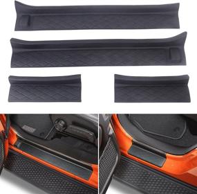 img 3 attached to 🚪 Full Protection: Black Rubber Door Sill Entry Guards for Jeep Wrangler JL & Gladiator JT (4 Door) - 2018-2022 Models!