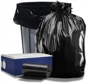 img 4 attached to 🗑️ PlasticPlace 33 Gallon Trash Bags │ 1.7 Mil Thickness │ Black Garbage Can Liners │ 33" x 39" Dimensions (Case of 100)