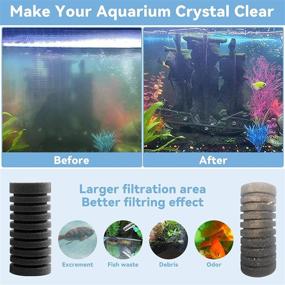 img 2 attached to 🐟 TOHIDAQU Aquarium Sponge Filter - 3W 70GPH Fish Tank Filters with Double Sponge: Electric Power Ultra Quiet Aquarium Filter for 10-45 Gallon Tanks