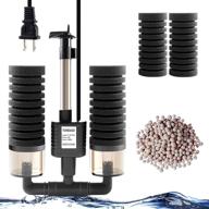 🐟 tohidaqu aquarium sponge filter - 3w 70gph fish tank filters with double sponge: electric power ultra quiet aquarium filter for 10-45 gallon tanks logo