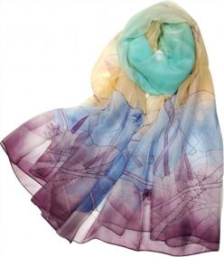 img 3 attached to Gift Boxed Women'S Floral Scarf: Shanlin Super Large Silk-Feel
