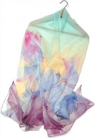 img 4 attached to Gift Boxed Women'S Floral Scarf: Shanlin Super Large Silk-Feel