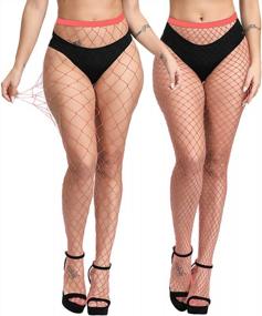img 4 attached to Women'S High Waist Fishnet Tights Thigh High Stockings Suspender Pantyhose By EVERSWE