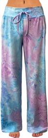 img 4 attached to Comfortable Tie Dye Lounge Pants For Women: Stretchy, Casual, And Breathable Palazzo-Style Drawstring Pants, Perfect For All Seasons