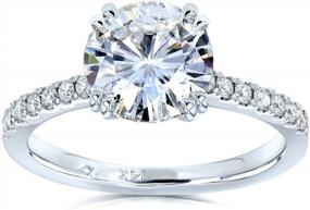 img 4 attached to Stunning Kobelli Moissanite And Lab Grown Diamond Engagement Ring - 2.1 CTW, 14K White Gold