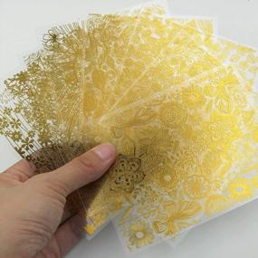 img 1 attached to Gorgeous Gold Nail Stickers: 8 Sheets Flower Vine Leaf 3D Self Adhesive Metallic Decals For Women & Girls Acrylic Gel Nails Decoration Design - AddFavor