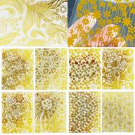 gorgeous gold nail stickers: 8 sheets flower vine leaf 3d self adhesive metallic decals for women & girls acrylic gel nails decoration design - addfavor logo
