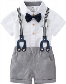 img 3 attached to Formal Infant Suits: Adorable Baby Boy Blue Shorts Set
