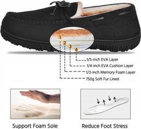 img 3 attached to Warm And Comfortable Festooning Men'S Slippers - Soft Plush Lining, Non-Slip Rubber Sole, Perfect For Indoor And Outdoor Use