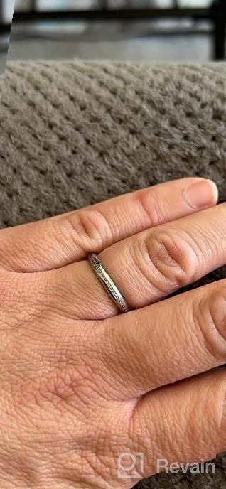 img 1 attached to TIGRADE 2Mm Women'S Titanium Eternity Ring With Cubic Zirconia For Anniversary, Wedding, And Engagement - Available In Sizes 3-13.5 review by Cynthia Taylor